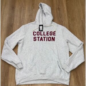 NWT Men's WHERE IM FROM 'College Station' Hoodie - 2XL - Light Heather Gray